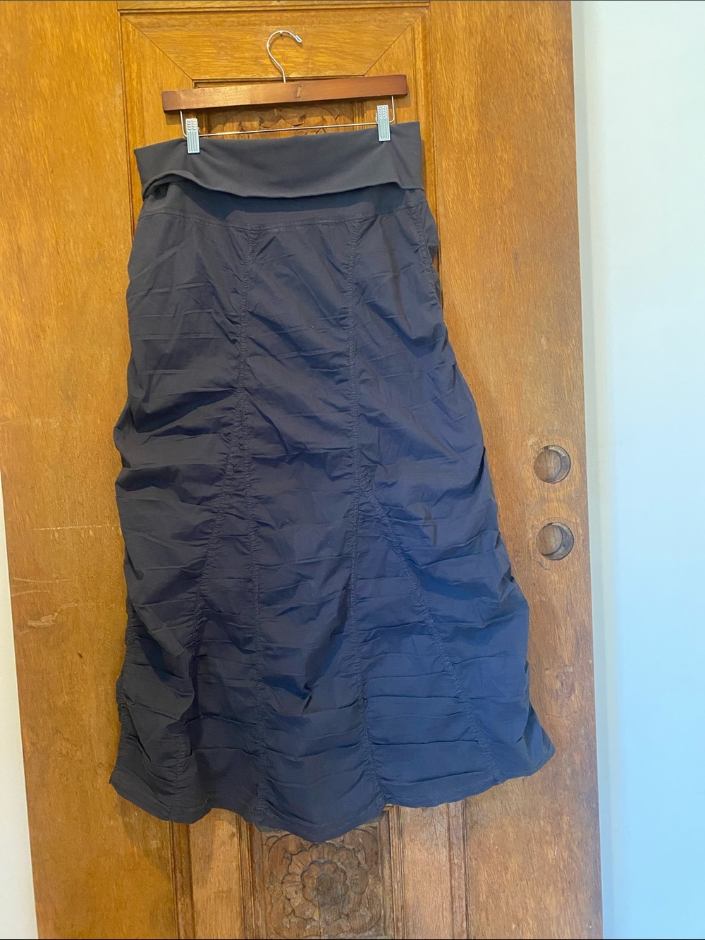 XCVI ruched maxi skirt dark gray large